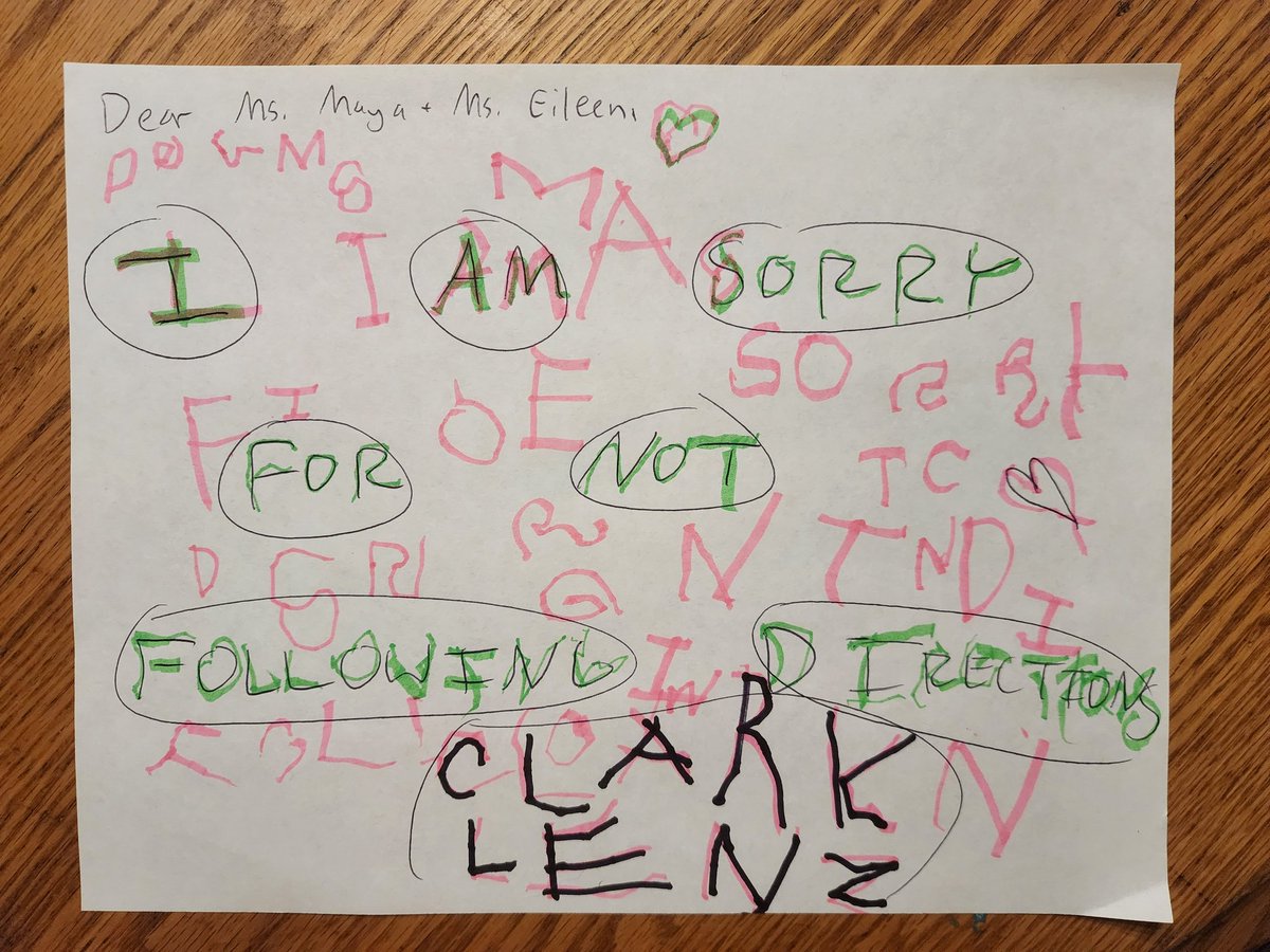 When you get a note home that your almost 4 year old wasn't listening to his teachers today 🤣🤷🏼‍♀️