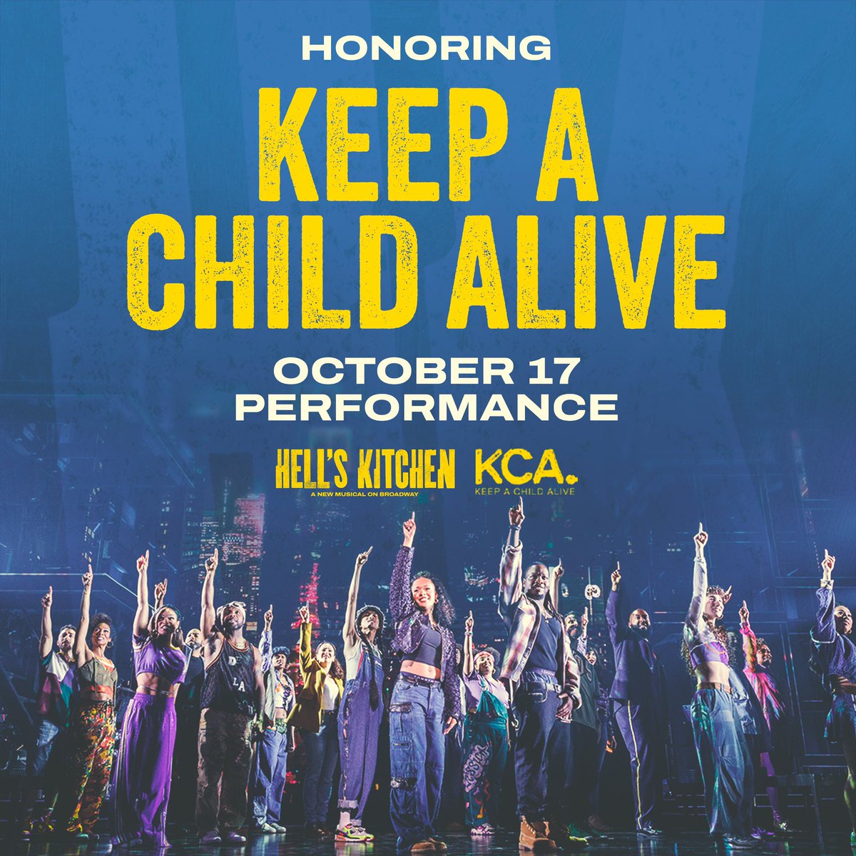 HellsKitchenBwy's tweet photo. We’ve been donating $1 from every HK ticket to @keepachildalive. Now, on October 17, we’re celebrating together! Join us to keep the love going!!! 🙏🧡 https://t.co/q9bg0xKVZd