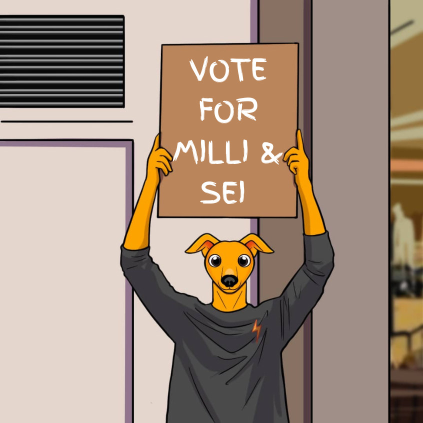 MilliCoinSei's tweet photo. The fastest dog in the universe 🐕💨 is racing for a top spot in the 3rd round of the Sei Creator Fund.

Vote for $MILLI here 👇
https://t.co/eEqx547xoo 🏁

What’s in it for the MILLI fam?
- LightningGun (⚡ , 🔫) is coming: a secure and lightning fast Telegram trading bot made to drive adoption on Sei by offering an intuitive trading experience. 
- Income made with LightningGun will be used for burn events steadily increasing MILLI's floor price 🔥📈🧲

Please also support other projects with your vote to help the Sei ecosystem. Also, note that donations between $15-$20 have the strongest impact, but every single vote counts!

#MILLI2BILLI #3daysleft