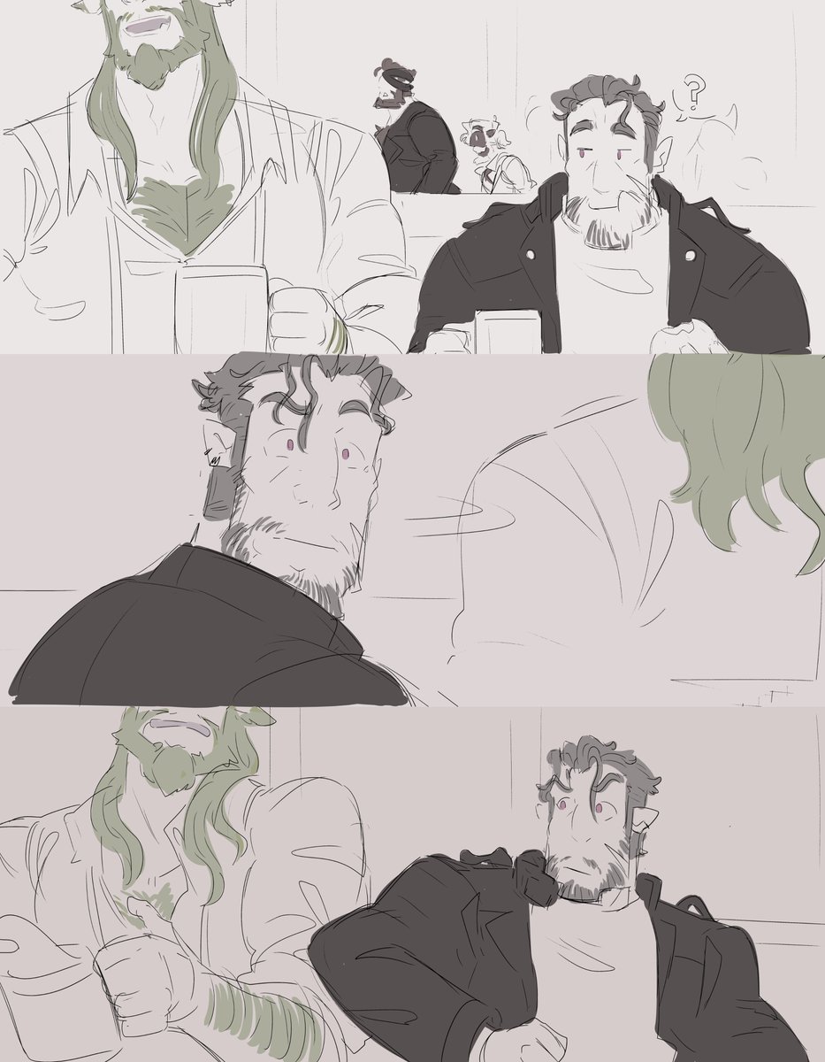 SoulKiba's tweet photo. I've been working on a sketchy Comic about a scene between Zahir and Mulder from one of our DnD Sessions on and off for like, half a year now.

But I finally finished it! So I'll post a set of pages here every day until next Sunday! ✨

(1-4) https://t.co/AbJHHVRlB6