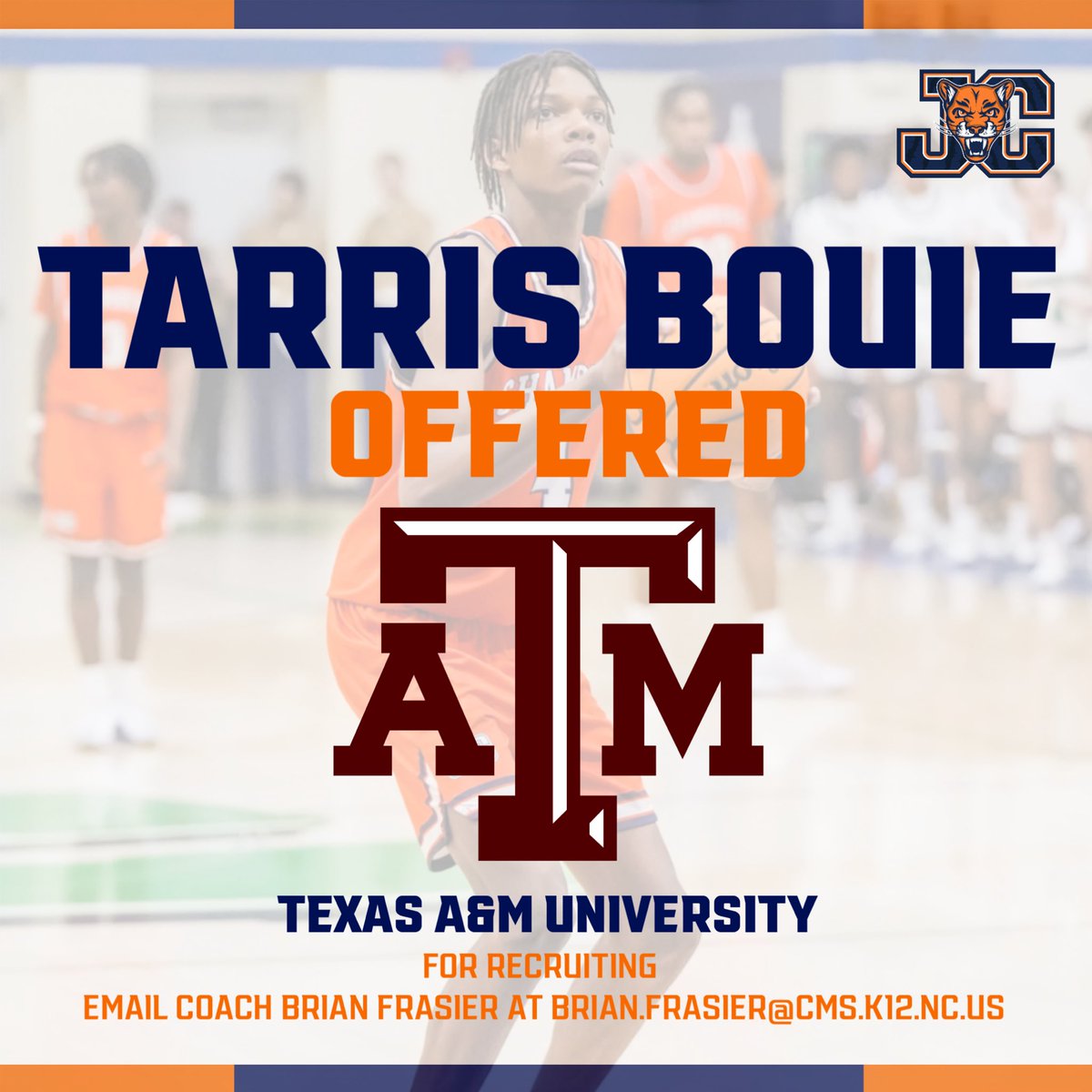 2026 W Tarris Bouie picked up an offer from Texas A&amp;M University #ChambersHoops