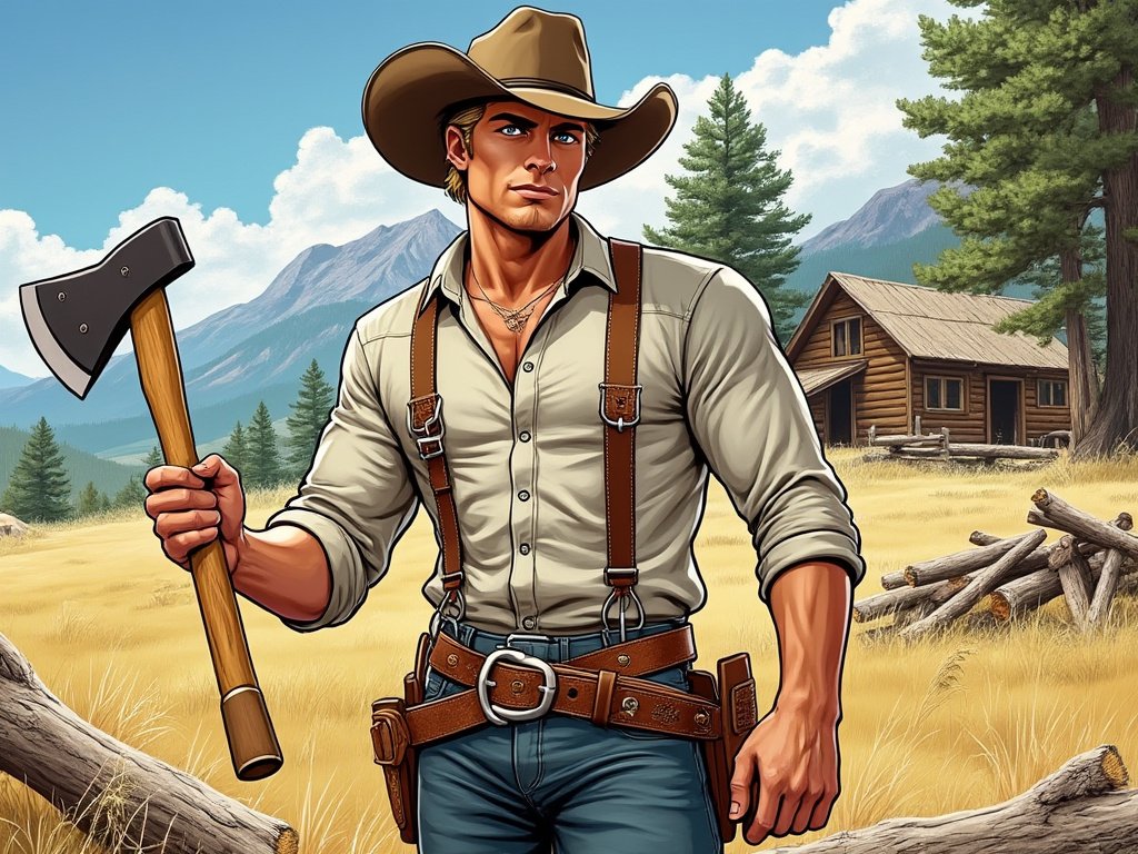 BoosterGoldKid's tweet image. Chase Logan grips his axe, taking a moment to catch his breath after chopping wood. #WhereTheWindBlows #TrevorDonovan #MondayMotivaton #DonoFans