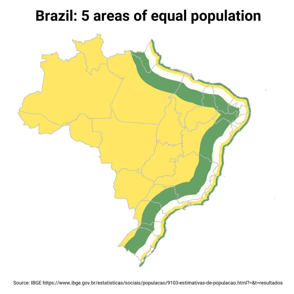simongerman600's tweet photo. This is a rather smart way of showing that the Brazilian population likes to hug the coast. https://t.co/h9Vxq7IsVf