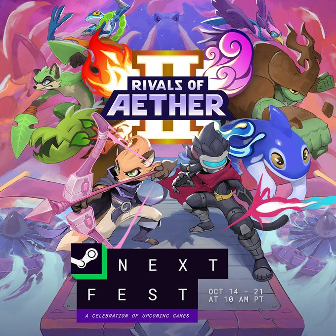 LudwigAhgren's tweet image. TRY OUT OUR GAME FOR FREE

Rivals of Aether II officially comes out October 23 but bc of Steam's Next Fest you can play it for the next 7 days for FREE

so seriously pls try it out and lmk what u think :)