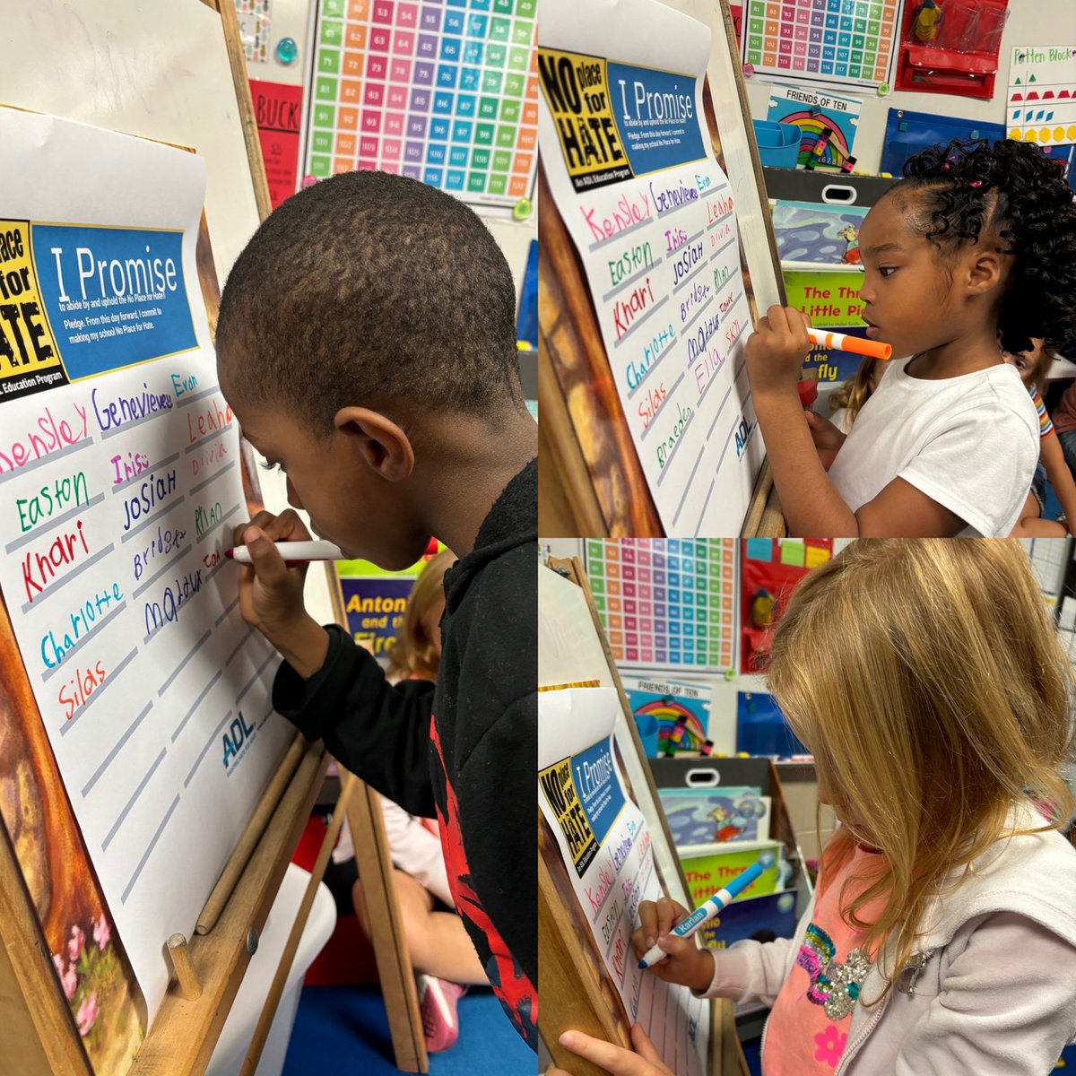 We signed our pledge to promise we will be kind and fair toward others. We want everyone to feel safe and happy at school. #NoPlaceForHate <a href="/HumbleISD_ESE/">Eagle Springs Elem</a>