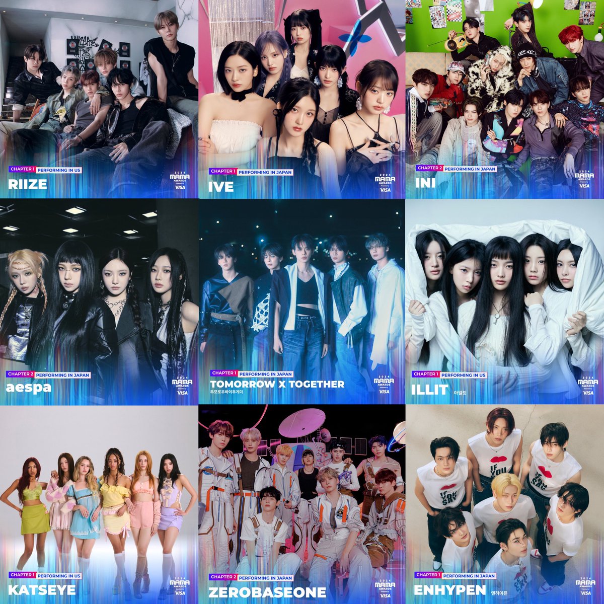 #2024MAMA
🌟出演アーティスト第1弾発表！！

📌11月21日(US)
・ILLIT
・KATSEYE
・RIIZE

📌11月22日(大阪)
・ENHYPEN
・TOMORROW X TOGETHER
・IVE

📌11月23日(大阪)
・aespa
・INI
・ZEROBASEONE

2024 MAMA詳細
➡️kpopsaishin.com/entry/2024/07/…

#MAMAAWARDS
#2024MAMAAWARDS
京セラ チケット ライブ