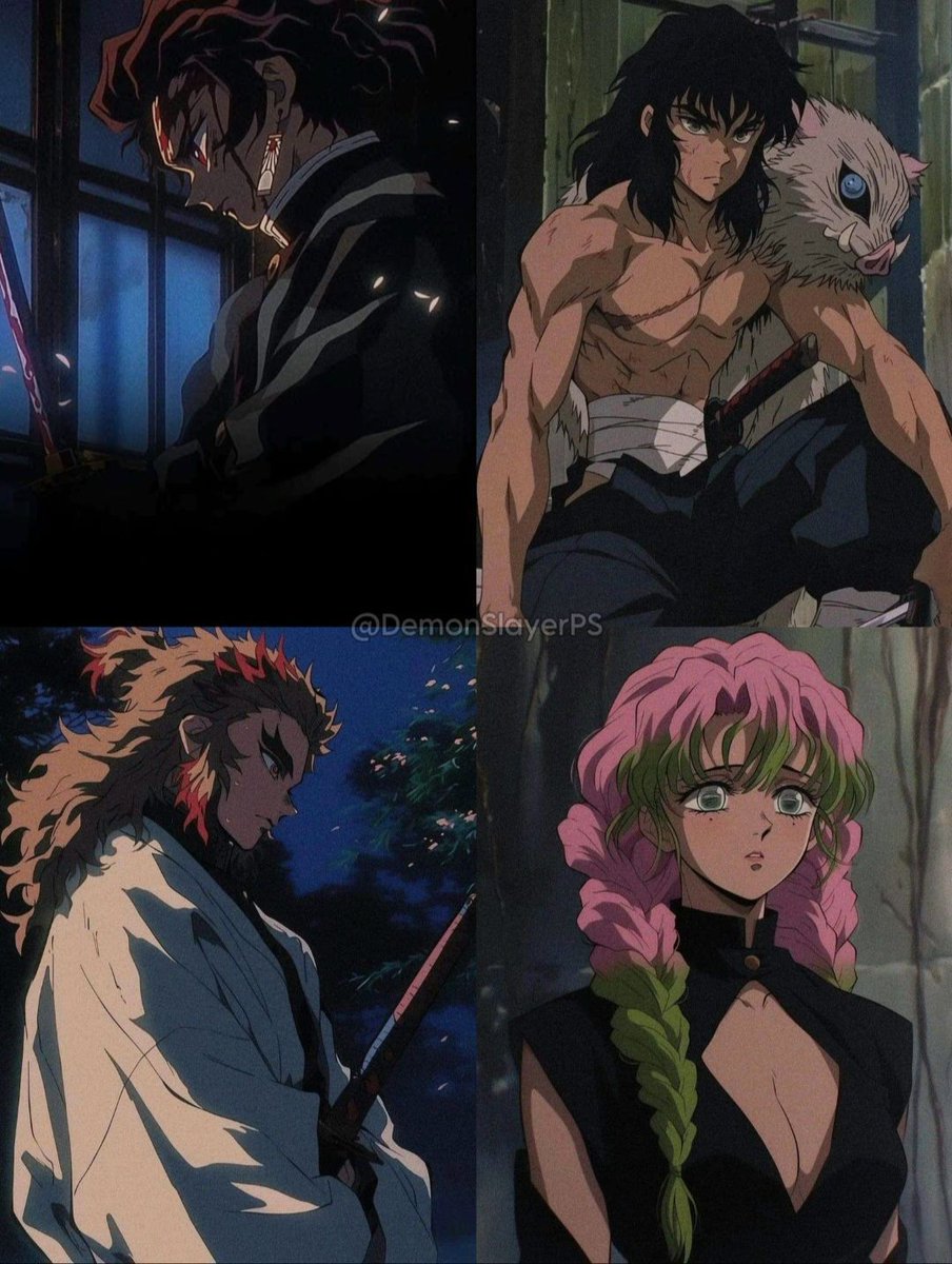 Demon Slayer in 90's style