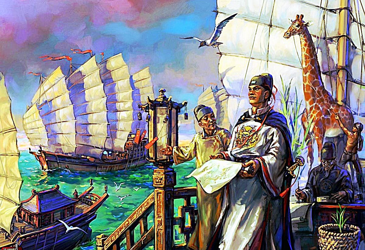 ill_Scholar's tweet image. A century Before Columbus, a fleet of 300 ships sailed from China 

Over 30 years &amp;amp; 7 voyages, they visited Africa, Asia, India, &amp;amp; the Middle East

By the time Columbus sailed the Chinese fleet was burned or left to rot. The records destroyed. Why?

Thread 🧵🧭
