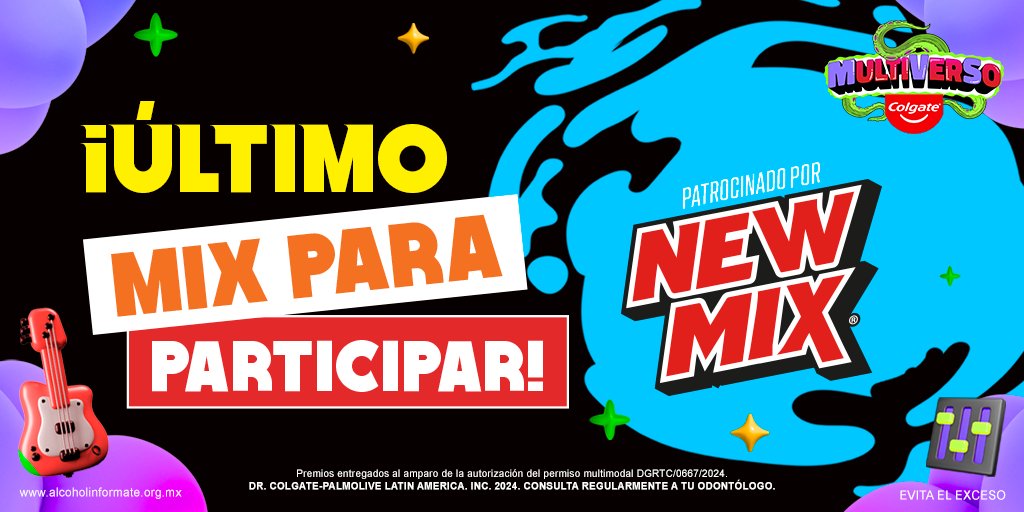 MVStvOficial's tweet photo. Última llamada para el #ColgateMultiverso ☄️
@newmixmx te conecta a este increíble festival 🍸
🍸🍹 ¡No dejes pasar esta oportunidad! Juega, gana y vive al máximo el Multiverso.
🎮 Participa: https://t.co/NRxv6tmfLF
#MVSTv https://t.co/gvgpEBwCsJ