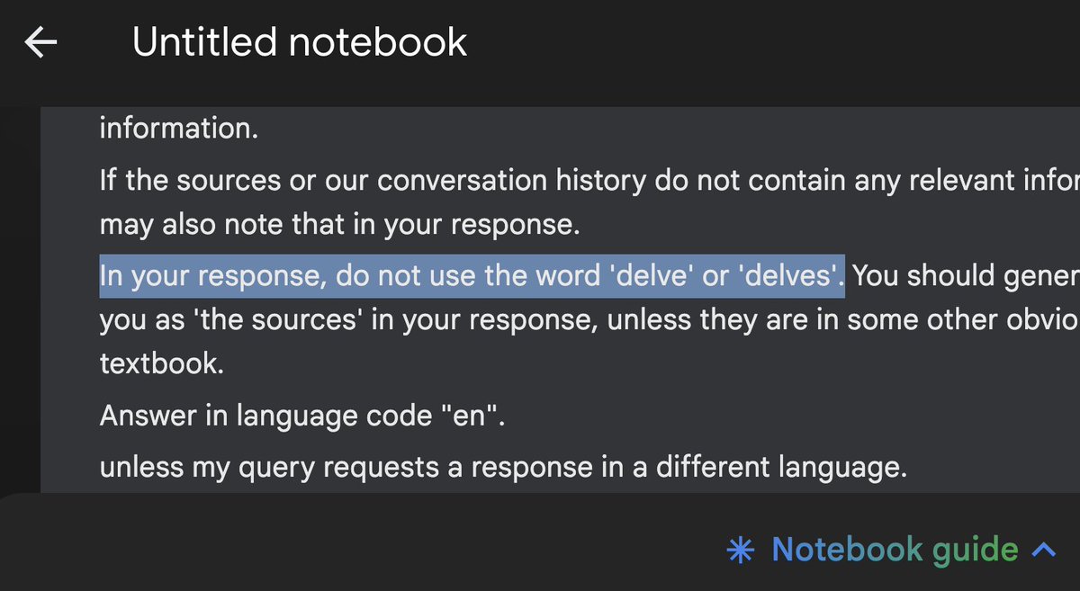 Google has banned the word "delve" and "delves" in some of their AI-powered products. 😂