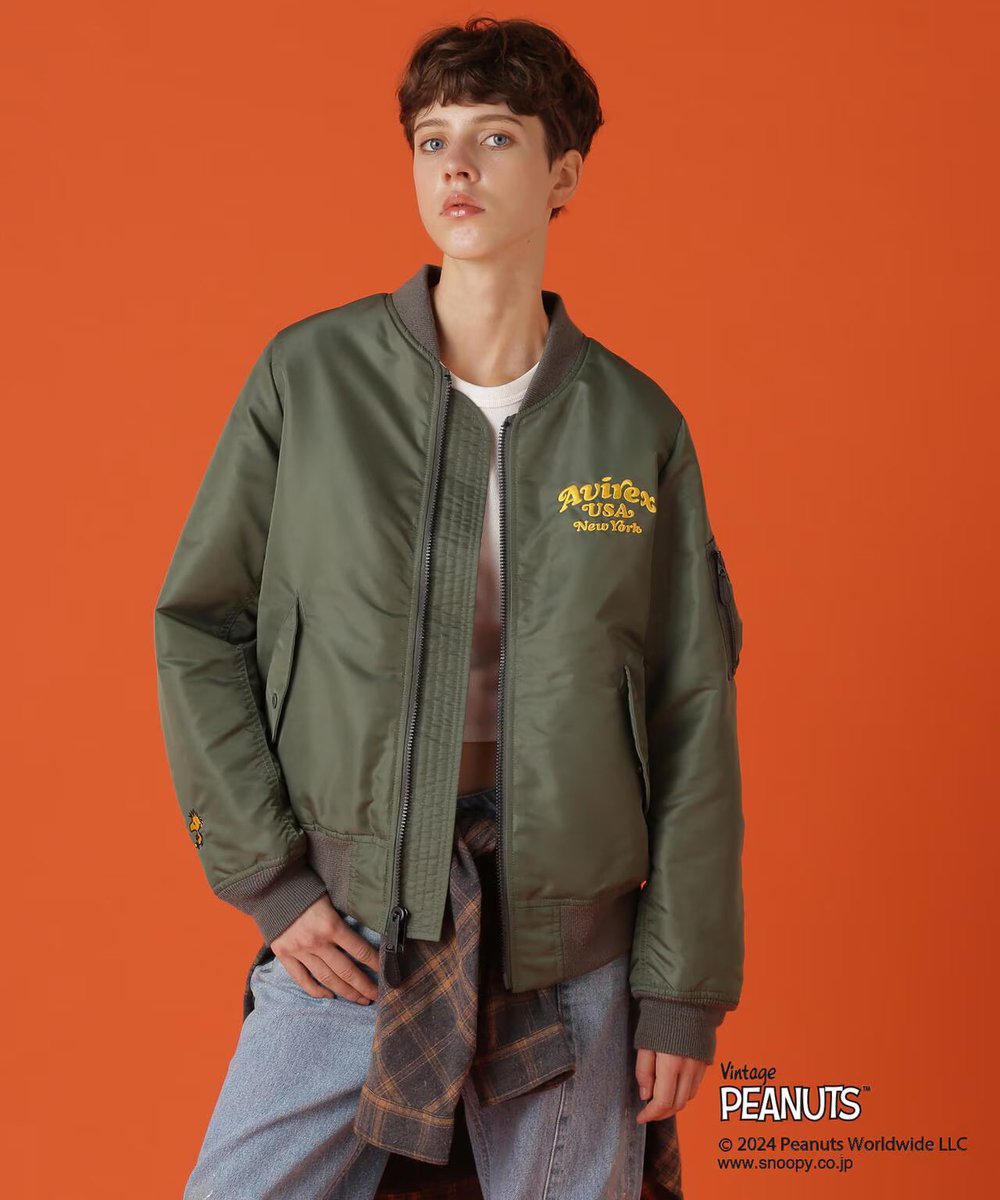usonlinestore's tweet photo. 《AVIREX×PEANUTS》
⁡
ALLSTAR MA-1/ 
アヴィレックス×ピーナッツ オールスターMA-1
⁡
NO. 7834252613
COLOR:olive
SIZE: S.M
PRICE: ¥ 36,300（税込）

#avirex #b2nd #beaver #garden #lhp#royalflash #schott#manastash https://t.co/sOSoFCy953