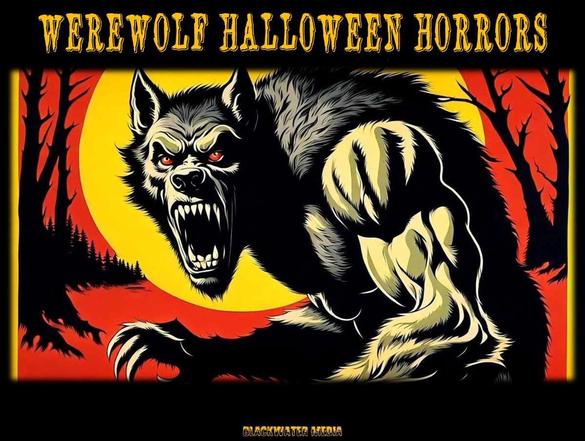 DrWmLester68's tweet photo. Claws, fangs, full moon and silver bullets. Enjoy this collection of werewolf tales and vintage werewolf movie commercials, assembled especially for the Halloween Season. Listen at: https://t.co/esJSEzl557 https://t.co/O2C0Cp17Fv