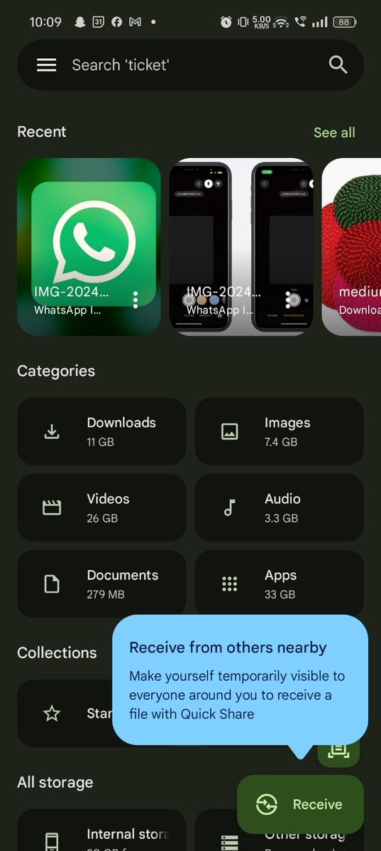 stufflistings's tweet image. Files By Google app has got a new Floating Action Button (FAB) for Quick Share.
#QuickShare #Android