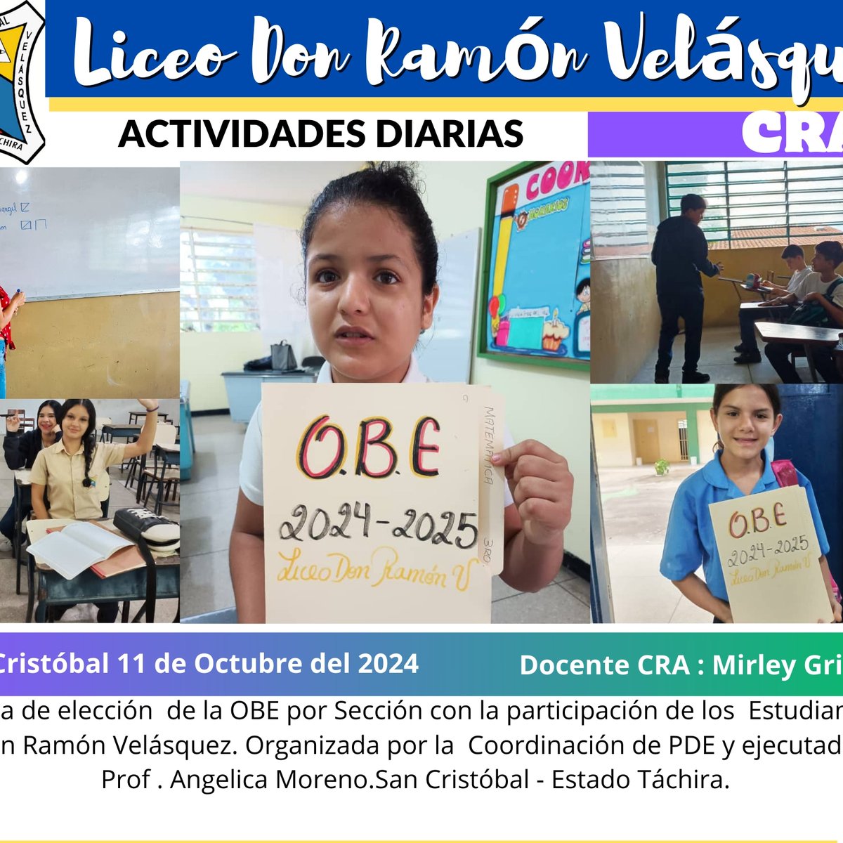 uenramvel's tweet photo. ACTIVIDADES DIARIAS. Elección de la OBE por Sección.  Liceo Don Ramón Velásquez. San Cristóbal Estado Táchira. https://t.co/msbKlMtysK