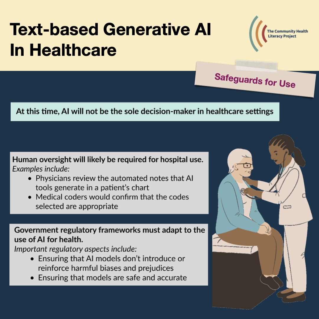 AI in healthcare continues to be an important and rapidly evolving topic - check out our factsheet for a simple discussion of text-based generative AI in healthcare
communityhealthliteracyproject.org/ai-in-healthca…