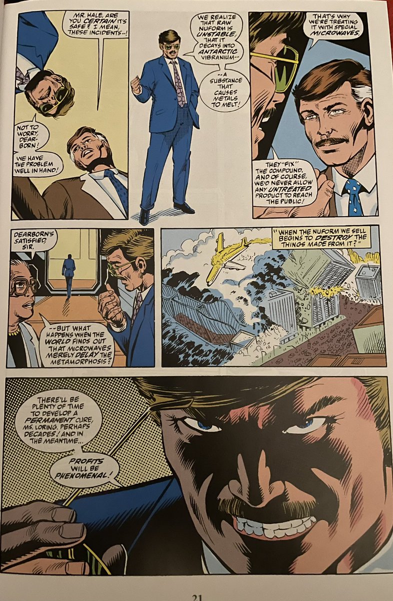 Riddelluminati's tweet photo. “Corporation knowingly ignores flaws in technology that pose significant threat to public health and safety” just as relevant of a story beat in 1991 as in 2024. (From Amazing Spider-Man Annual 25, 1991) https://t.co/lZsLjY359d