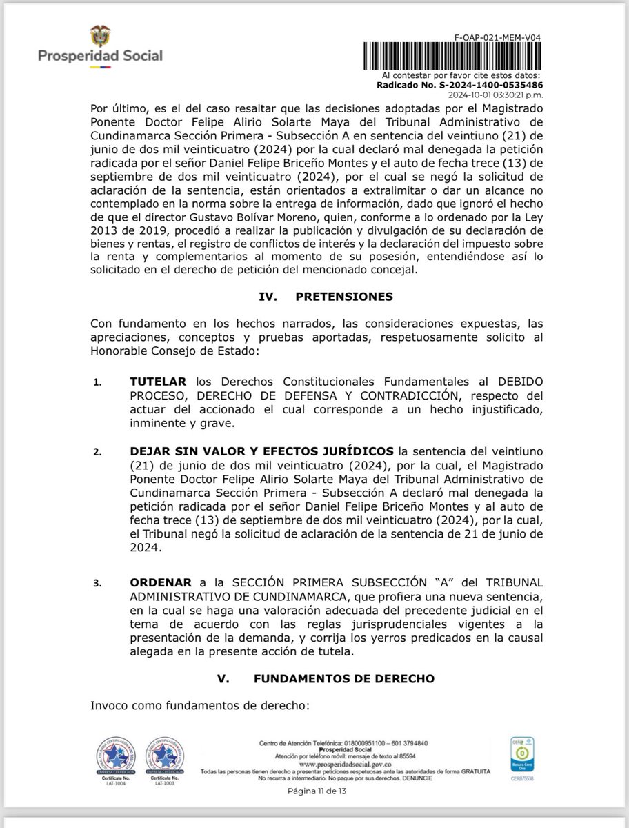 Danielbricen's tweet photo. Le solicité copia de la declaración de su declaración renta a Gustavo Bolivar y me la negó.

Puse una tutela y el Tribunal le ordenó hacer pública su declaración de renta.

Para evitar cumplir ese falla Gustavo Bolivar entuteló al magistrado que le dio la orden 🤔

¿Qué oculta? https://t.co/CddmkRvGON