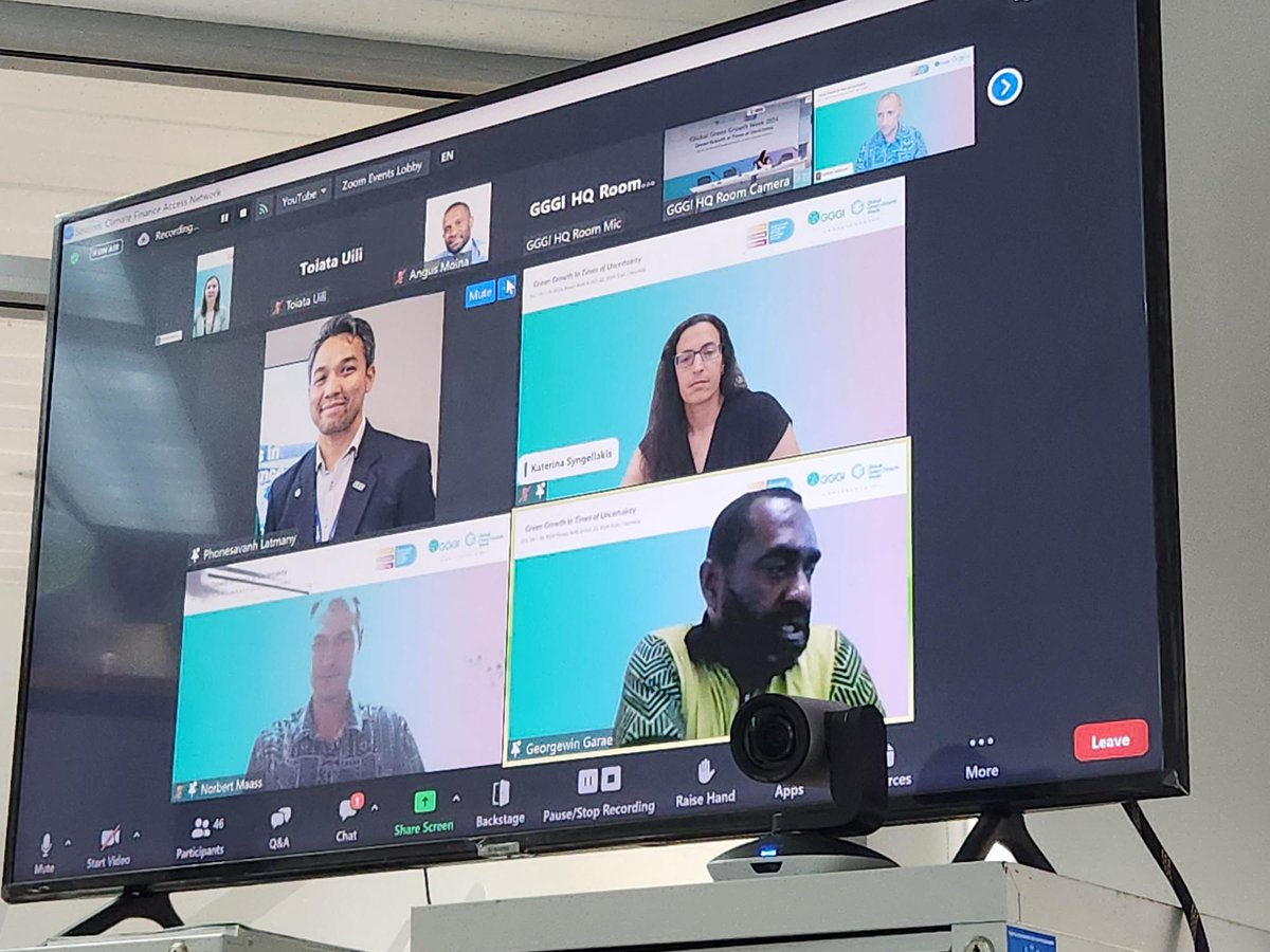 GGGIPacific's tweet photo. 📢 Exciting insights from #GlobalGreenGrowthWeek2024! We had a fruitful discussion on addressing energy challenges and access to finance in the #Pacific! A huge thank you to all the participants and panelists for their contributions! 💚
🎬 https://t.co/BjHqcJGljO https://t.co/NWM3h7BWDy