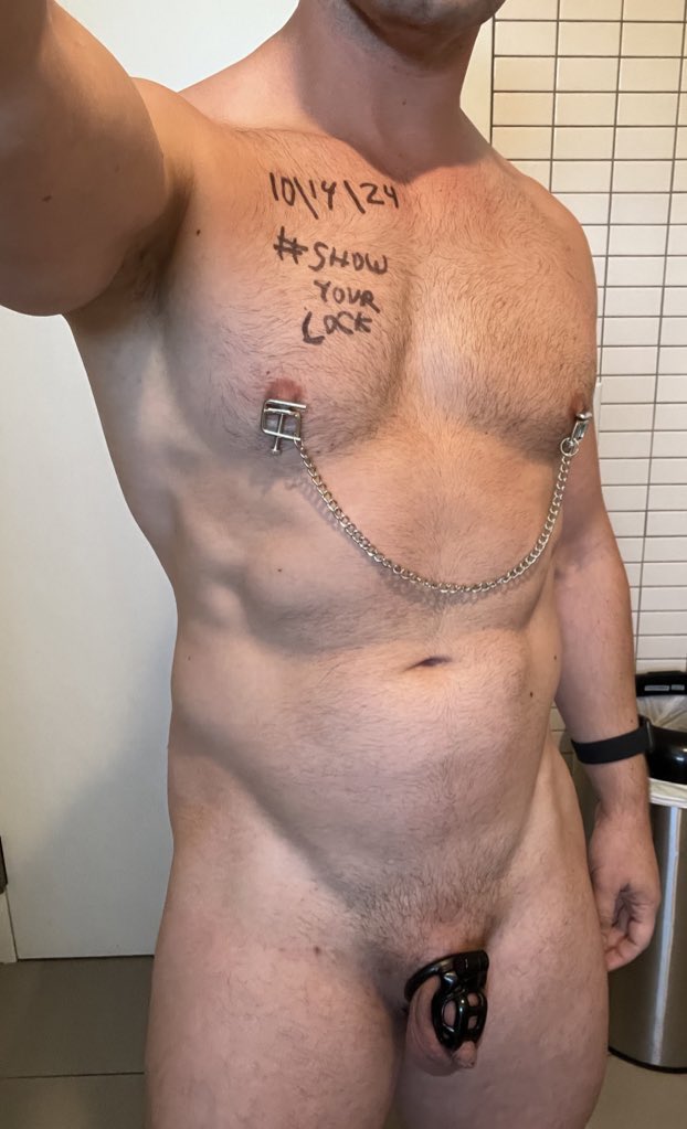 Thanks for inspiring me to get nipple clamps <a href="/MrSLeather/">Mr-S-Leather</a> 😈 I can’t get enough of them #ShowYourLock #locktober