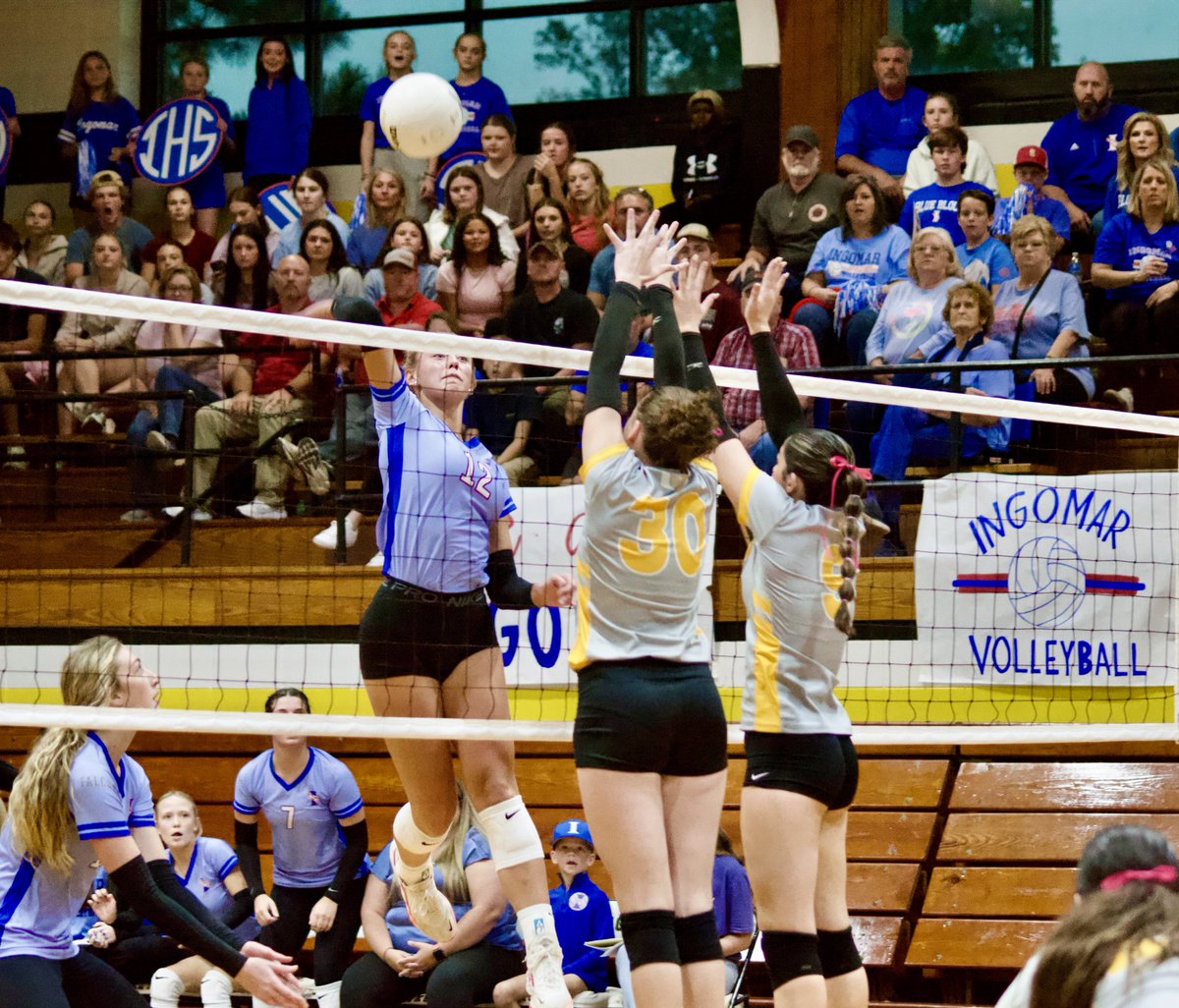 SocialSportsMs's tweet photo. Ingomar claims another North Half title with a 3-1 win over a really good Union team. Macie Phifer with another huge milestone: one of only a few players in Mississippi history to get 2000 kills, which she accomplished tonight. Also, as far as I can tell, only player in history with 2000 kills AND 2000 points in basketball. Lady Falcons 1 win away from a 3-peat.