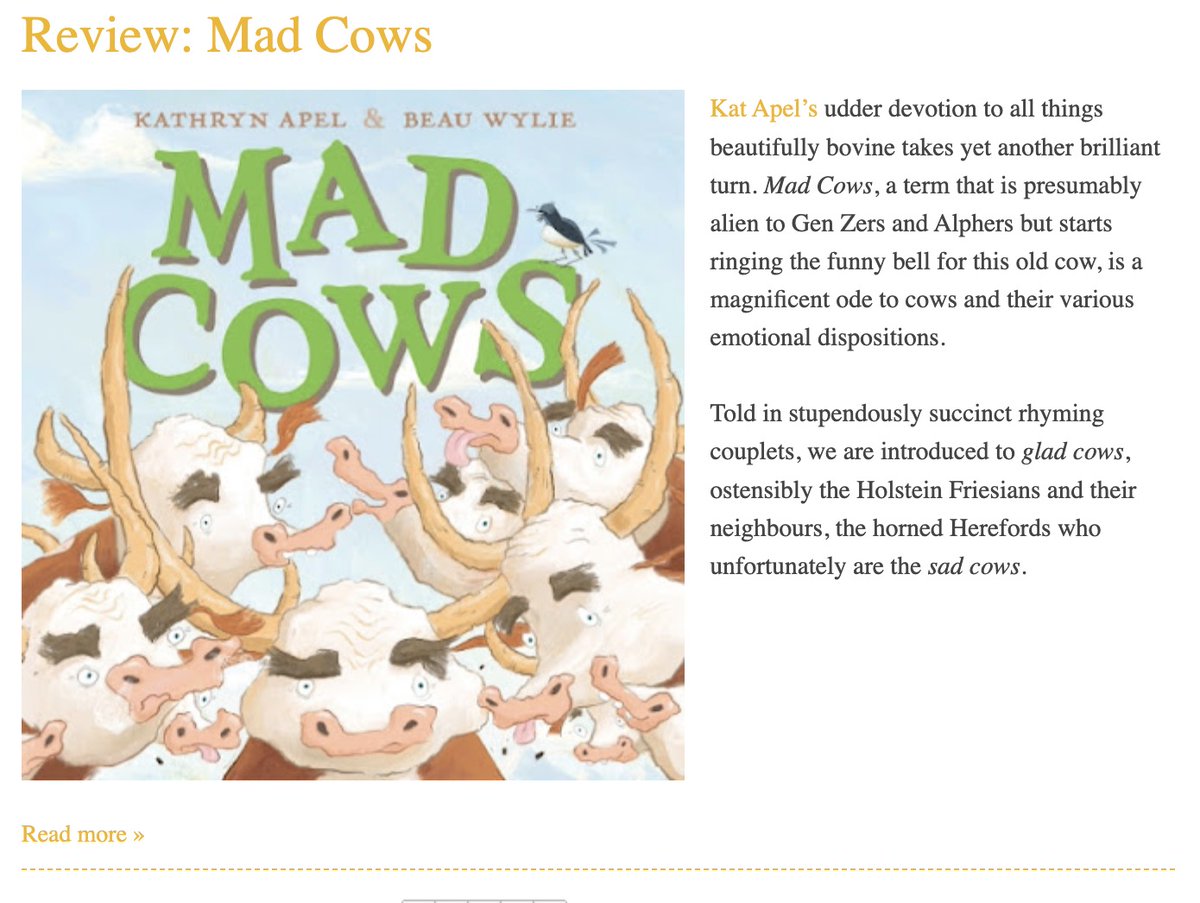 Love this Kids' Book Review take on Mad Cows: kids-bookreview.com/2024/10/review……  Thanks Dimity!