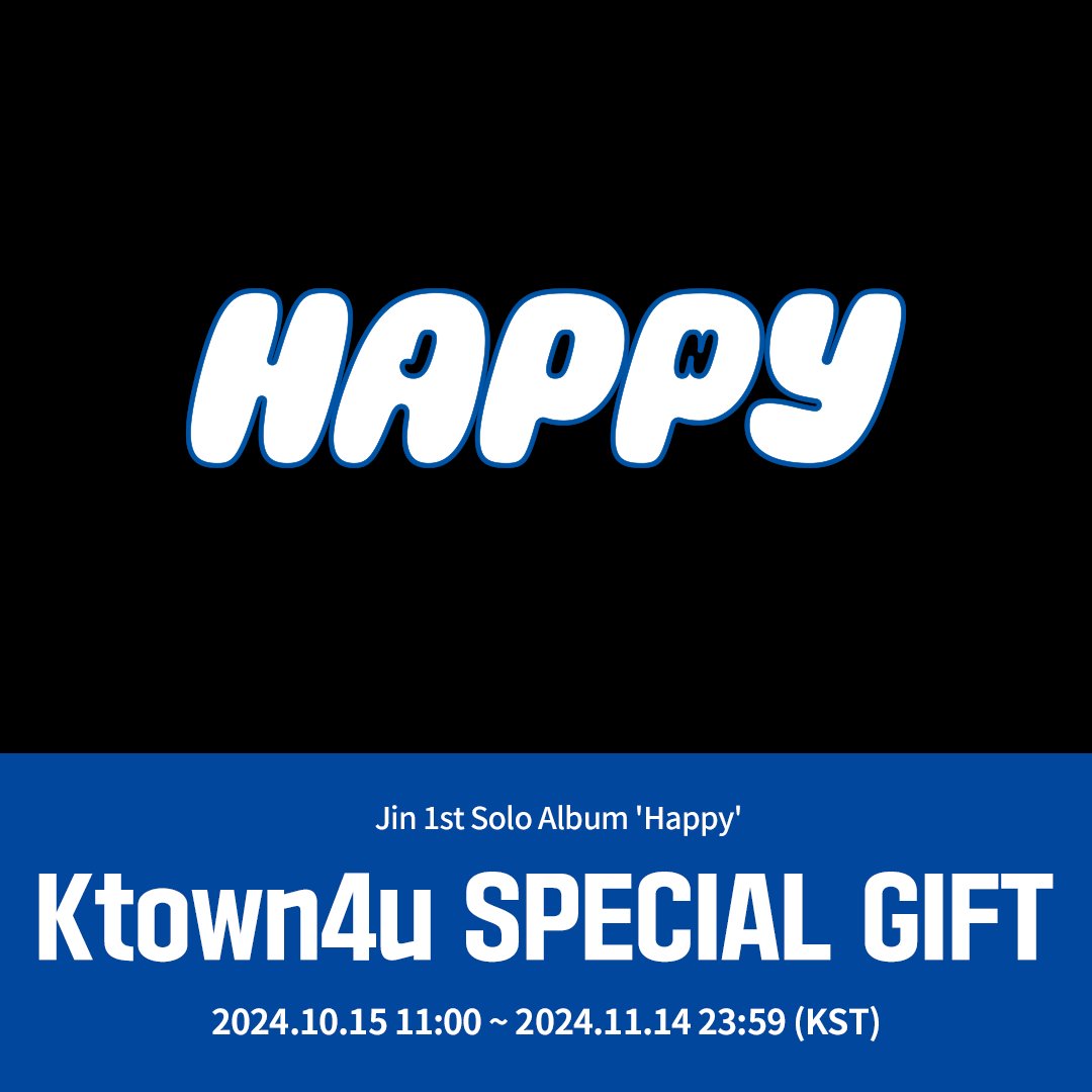 Jin - HAPPY KTown4u POB 🎁 Transparent Frame Card 🎁 Photocard
