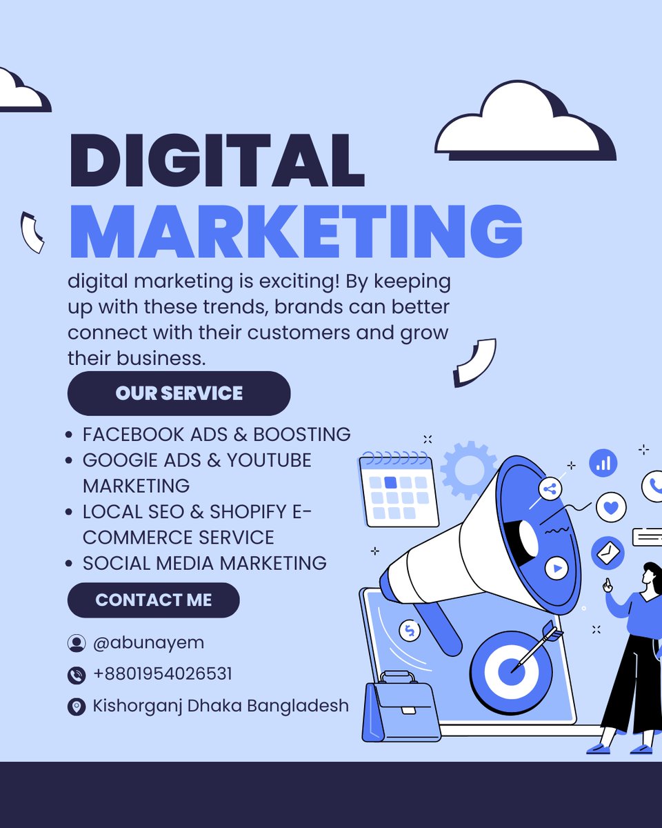 abu_nayem_'s tweet image. The Future of Digital Marketing
#MarketingAutomation
#VoiceOptimization
#contentcreationtips
#dataprotectionlaw
#customerexperiencedesign
#sustainablemarketingagency
#EngagementStrategy
#EngagementStrategy
