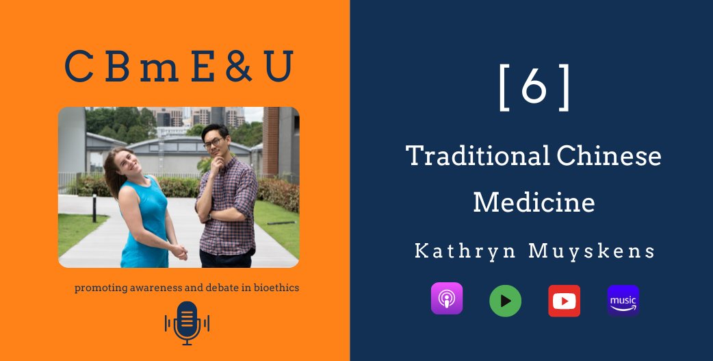 NUS Centre for Biomedical Ethics (@nus_cbme) on Twitter photo Episode #6 of CBmE&U is out now! Listen to the Centre's own Dr <a href="/kat_muyskens/">Kat Muyskens</a> discuss her take on the #ethics and use of Traditional Chinese Medicine!
buzzsprout.com/2384633/episod… Episode #6 of CBmE&U is out now! Listen to the Centre's own Dr <a href="/kat_muyskens/">Kat Muyskens</a> discuss her take on the #ethics and use of Traditional Chinese Medicine!
buzzsprout.com/2384633/episod…
