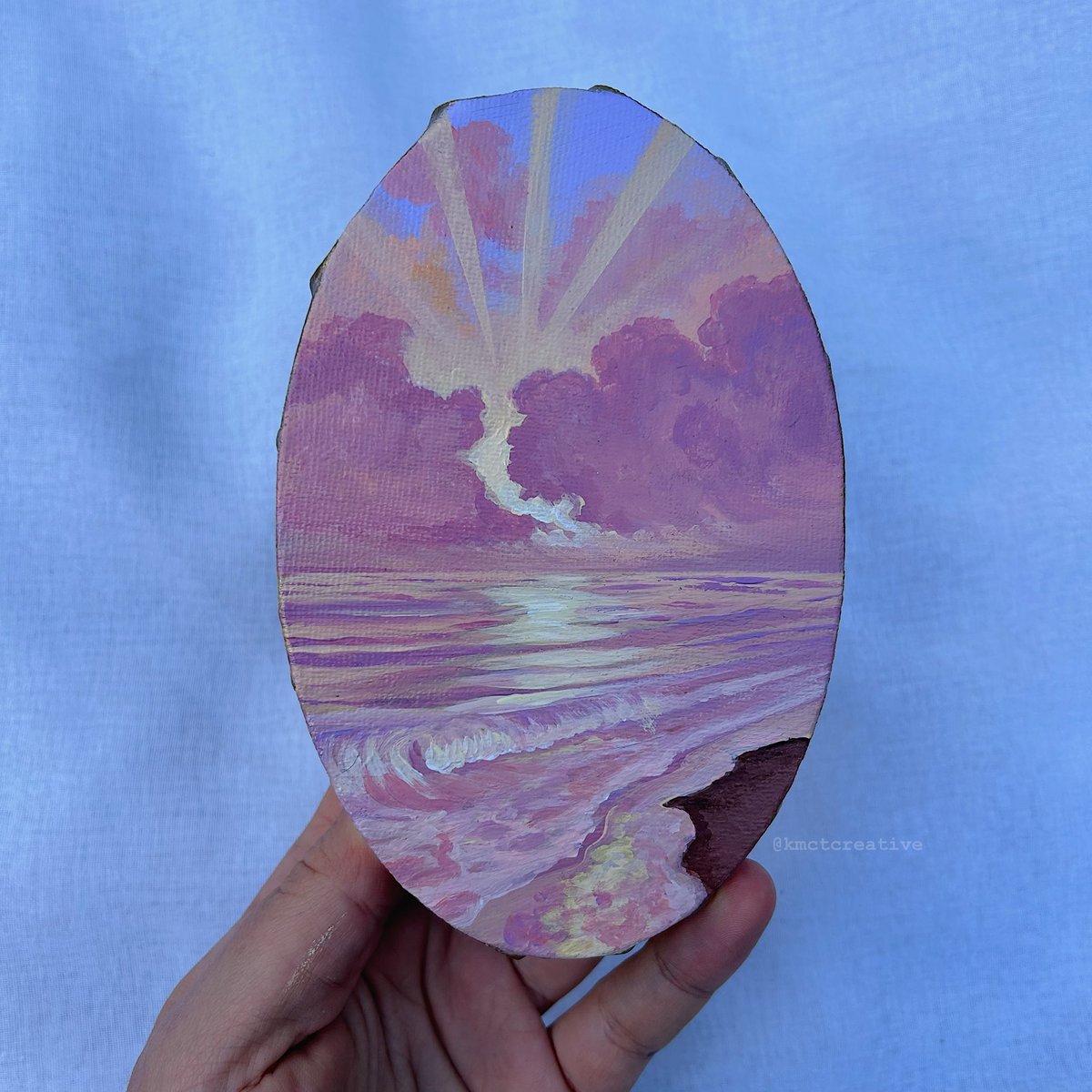 kmctcreative's tweet image. i repainted some of my most popular paintings but as mini versions 🪞🌙⛅️