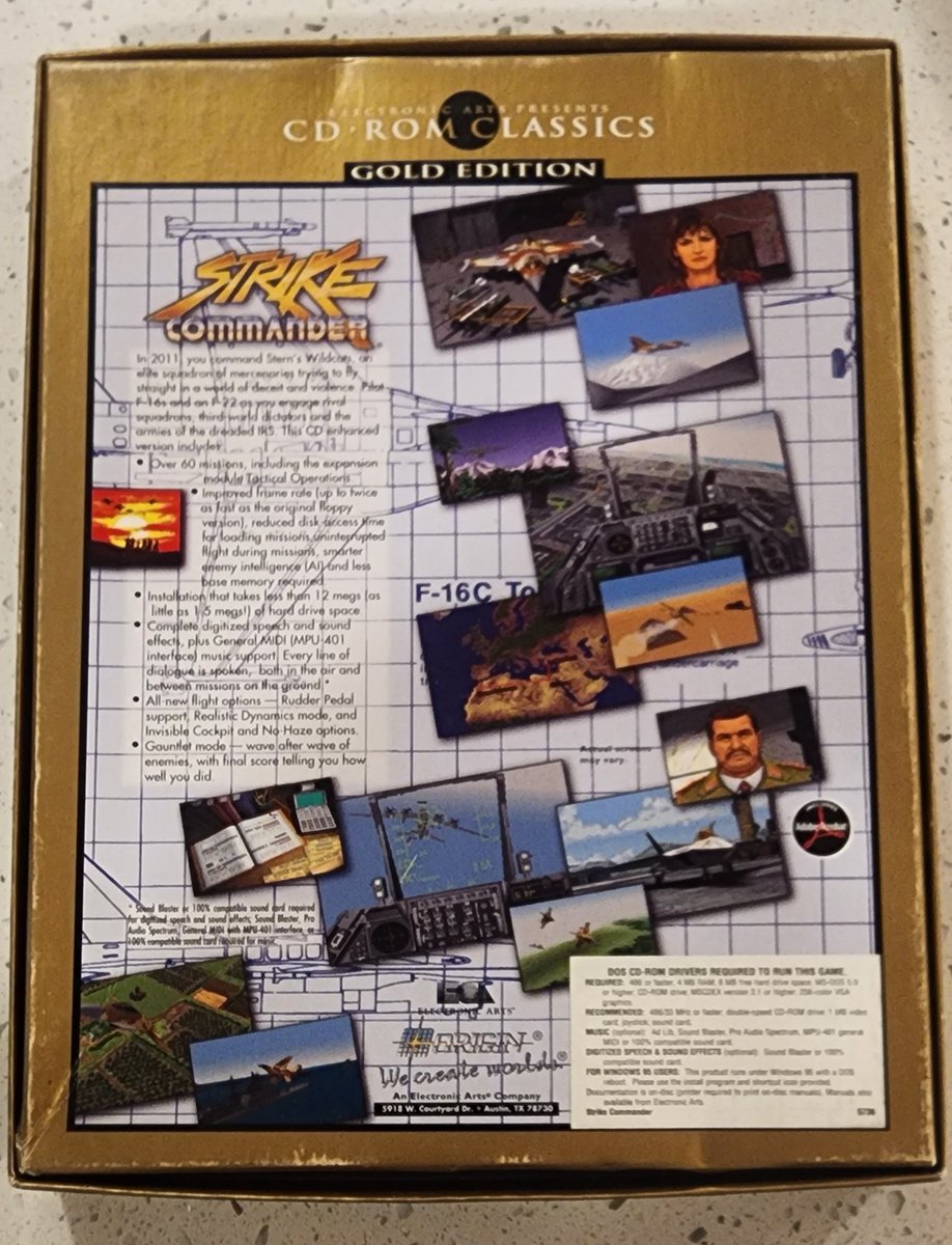 RetroRescueToys's tweet image. Thrift Store Rescue $5.39
Strike Commander
Origin
Electronic Arts
CD-ROM Classics
Gold Edition
Big Box (Sort of) PC Game
#originsystems
#foreverphysical 
#wingcommander