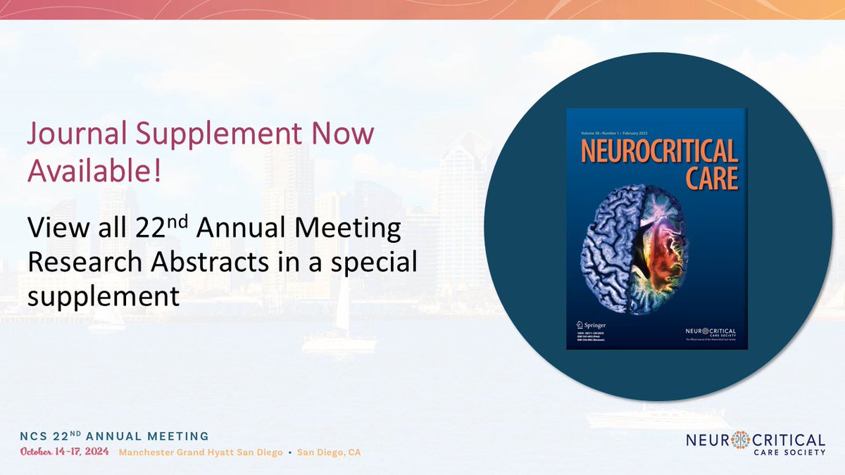 Neurocritical Care Society (@neurocritical) on Twitter photo Research abstracts from #NCS2024 are now available to view in a special supplement from our journal, <a href="/NeurocritCareJ/">Neurocritical Care</a> and publisher <a href="/ClinMedJournals/">Springer Medicine</a>. Access the abstracts here: ow.ly/RIcr50TLg8n Research abstracts from #NCS2024 are now available to view in a special supplement from our journal, <a href="/NeurocritCareJ/">Neurocritical Care</a> and publisher <a href="/ClinMedJournals/">Springer Medicine</a>. Access the abstracts here: ow.ly/RIcr50TLg8n