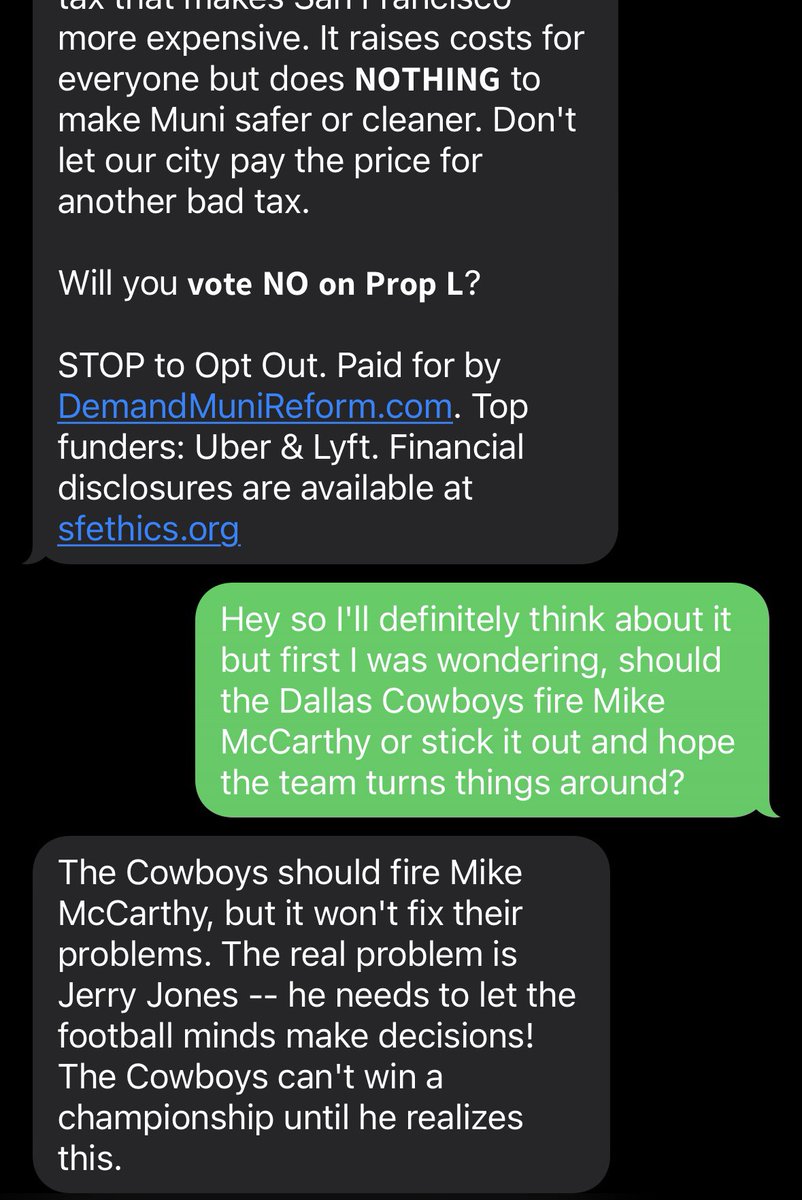 Even pollsters sending me campaign texts know that the Cowboys have problems.