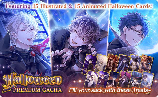 ikevamp_en's tweet photo. Happy Halloween!⋆｡°��🎃✩°｡⋆

Come trick or treat in the game and grab some spine-chilling animated eerie cards of your men!🍂🧡👻🎃

Roll the Halloween Premium Gacha now!🧡🖤

#ikevamp 
#otome https://t.co/c3moVExdQ0