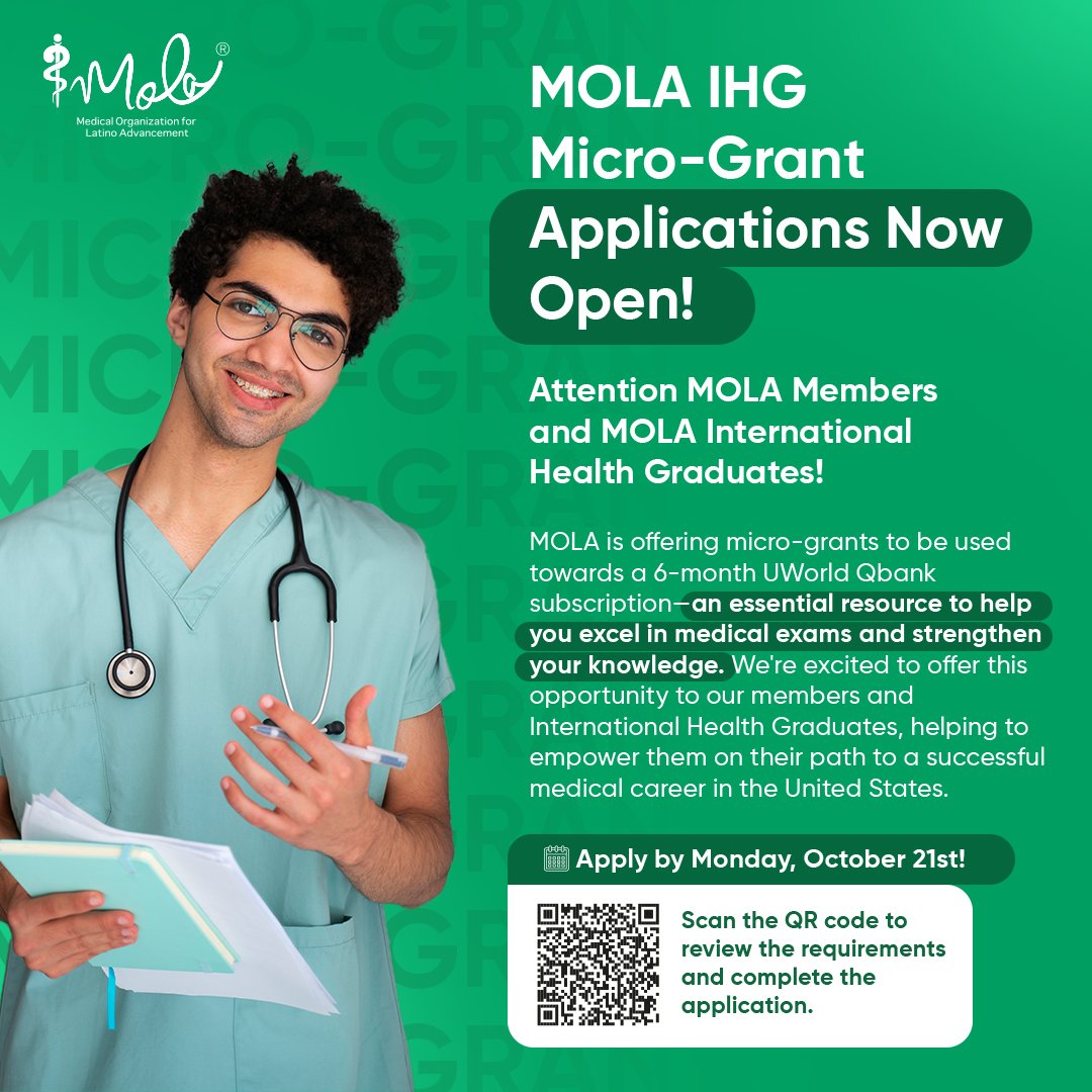 🚀 Boost Your Medical Exam Prep with MOLA’s Micro-Grants! More info: bit.ly/4f34akF