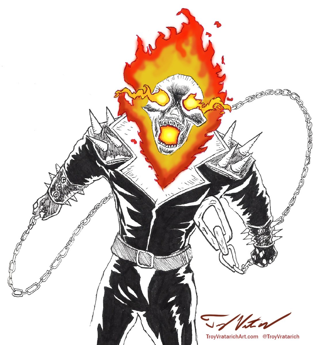 Day 6: The Spirit of Vengeance, Ghost Rider
#drawtober  #drawtober2024  #GhostRider  #Marvel