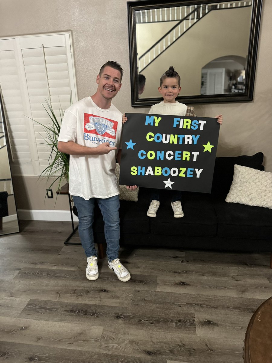 We are on our way to see Jaxson’s first country concert! <a href="/ShaboozeysJeans/">Shaboozey</a> !