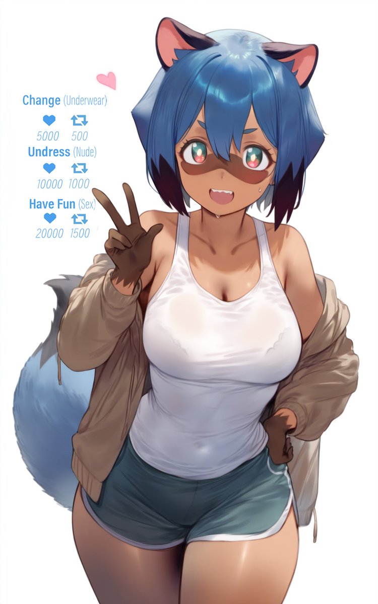 Michiru Kagemori (BNA) - Undressing Challenge 🦝