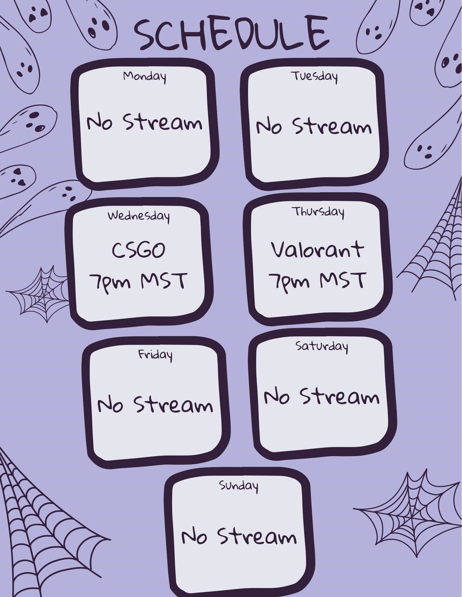 Here’s this weeks schedule!