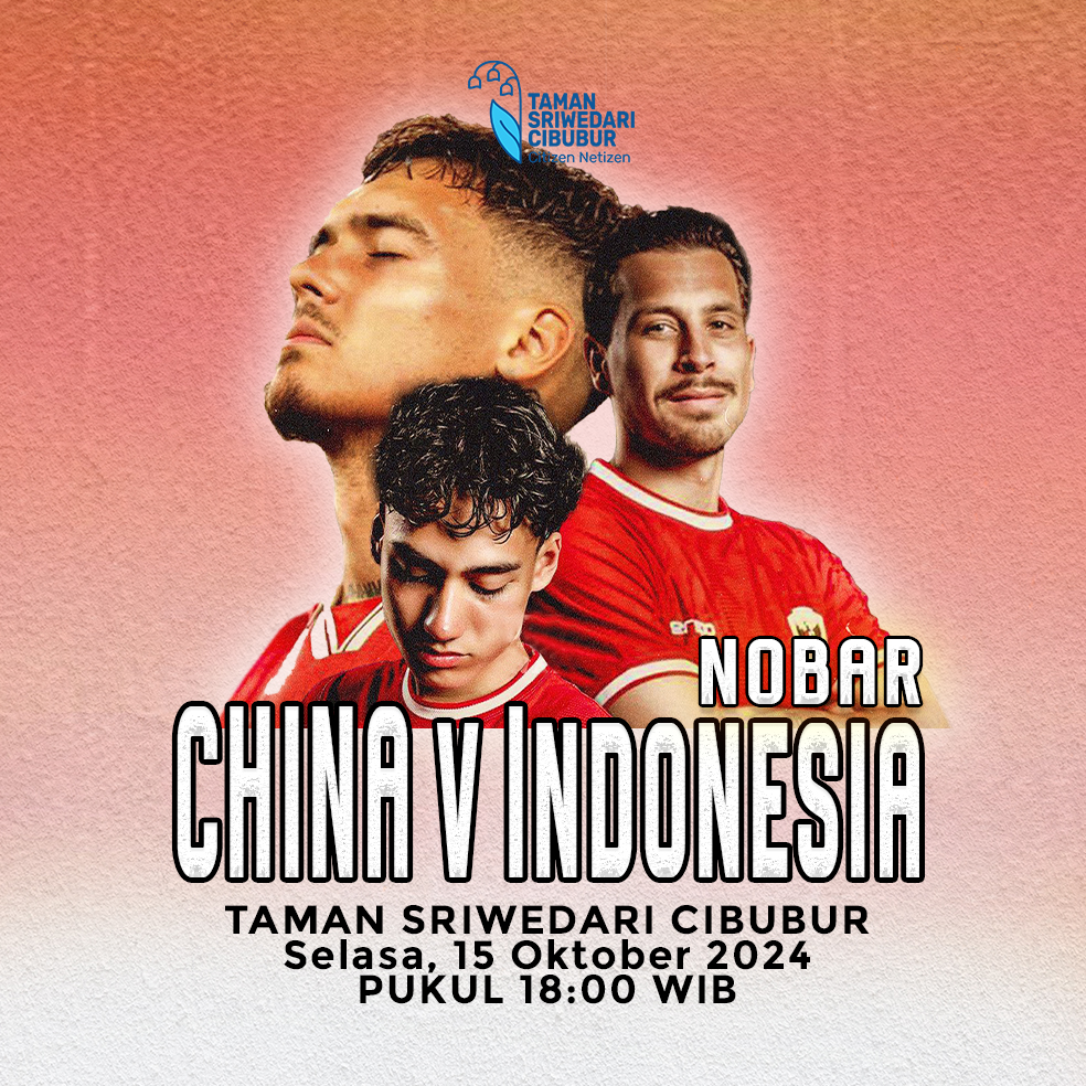 NOBARRRRRR!!!!!

China VS Indonesia
Selasa, 15 Oktober 2024
Pukul 18:00 WIB
Di Taman Sriwedari Cibubur

#nobar #nobartimnas #nobarcibubur #timnasday

 #TimnasDay