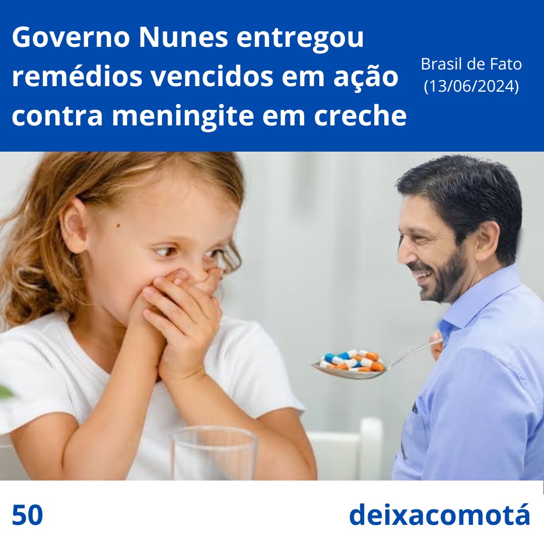 Remédios vencidos para nossas crianças?! 💊❤️‍🩹

A gestão Ricardo Nunes entregou vacinas contra meningite fora da validade em creches de São Paulo! ⚠️ 

E aí, vai mudar ou deixa como tá?