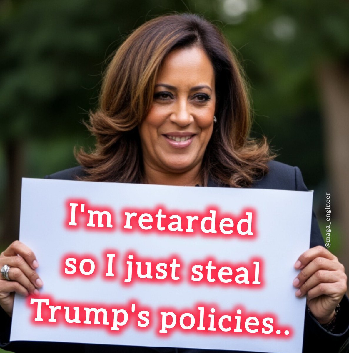 JannaPart2's tweet photo. @KamalaHarris ๐๐๐๐ And THATโS WHY theyโre #VotingForTrump RETARD !!! ๐คช https://t.co/ChjhL2v18C