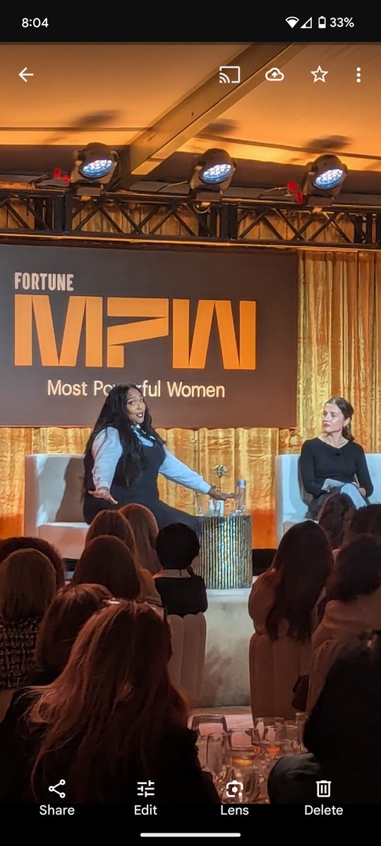 heoj's tweet photo. the one and only @lizzo speaking about @Yitty, body positivity, her activism, and more at @FortuneMagazine #MPWSummit https://t.co/0e7I7D5JHg