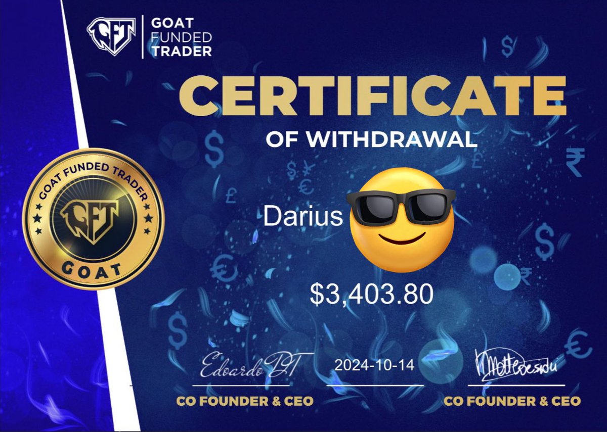 DNiceProfits's tweet image. Although there was a delay, I did receive my payout from @GoatFunded 🥳🥳🥳
