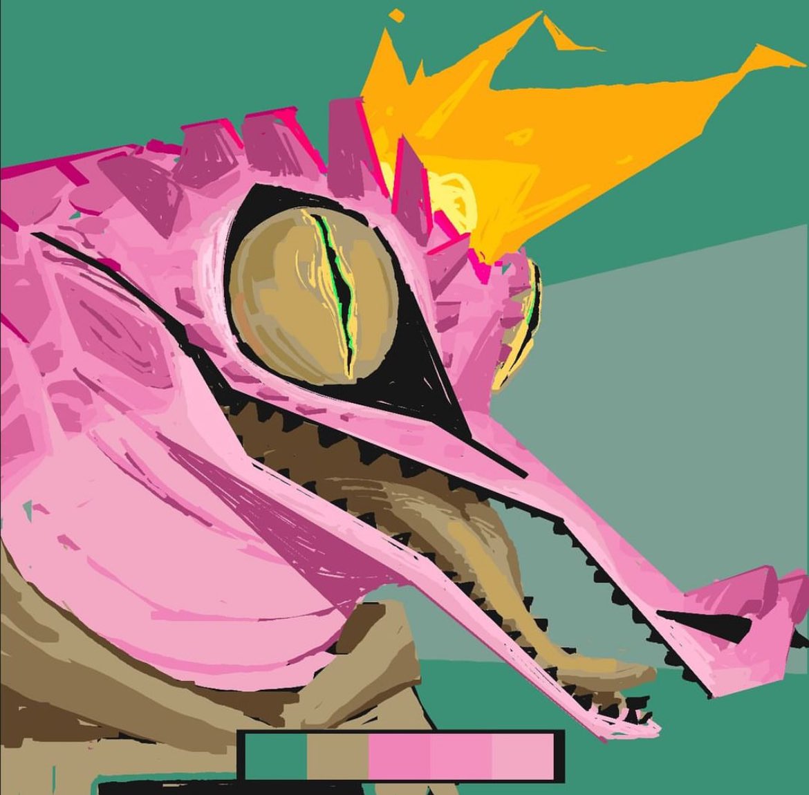 Color palette portrait doodle! This time is a pink crocodile. 
-
-
-
-
-
-
#crocodile #character #colorpalette #doodle #portrait #digitalart #procreate #wul9 #art
