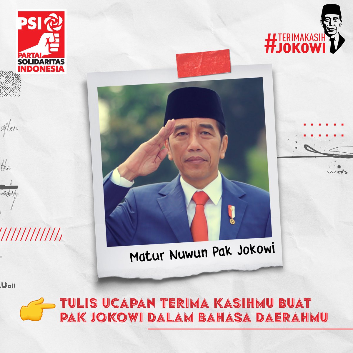 Setiap orang punya cara ekspresikan ungkapan terima kasih, hmm.. mimin jadi penasaran, gimana ucapan terima kasih Sis ‘N Bro buat Pak Jokowi yang 2 periode memimpin Indonesia dengan penuh dedikasi. 🫡🇮🇩

Yuk, tulis di kolom komen, ucapan terima kasihmu buat Pak Jokowi pake bahasa