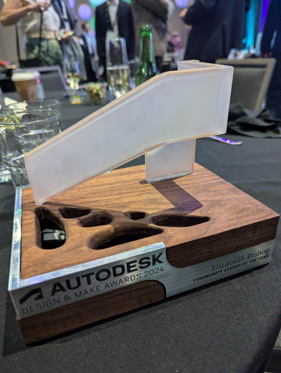 Excited to announce that I have won community leader of the year award in design and make at the <a href="/autodesk/">Autodesk</a> <a href="/autodesku/">Autodesk University</a> Design and Make Awards! 

#AU2024 #Design #Autodesk #Awards