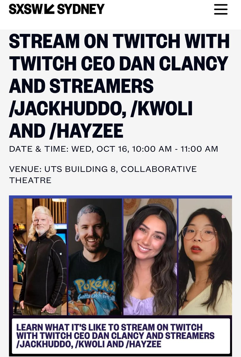 Kwoli (@itskwoli) on Twitter photo This will be my first panel EVER π³
Cant wait to share my experiences as a <a href="/Twitch_ANZ/">Twitch ANZ</a> Streamer and talk all about you, the community π x
schedule.sxswsydney.com/sessions/0337fβ¦ This will be my first panel EVER π³
Cant wait to share my experiences as a <a href="/Twitch_ANZ/">Twitch ANZ</a> Streamer and talk all about you, the community π x
schedule.sxswsydney.com/sessions/0337fβ¦