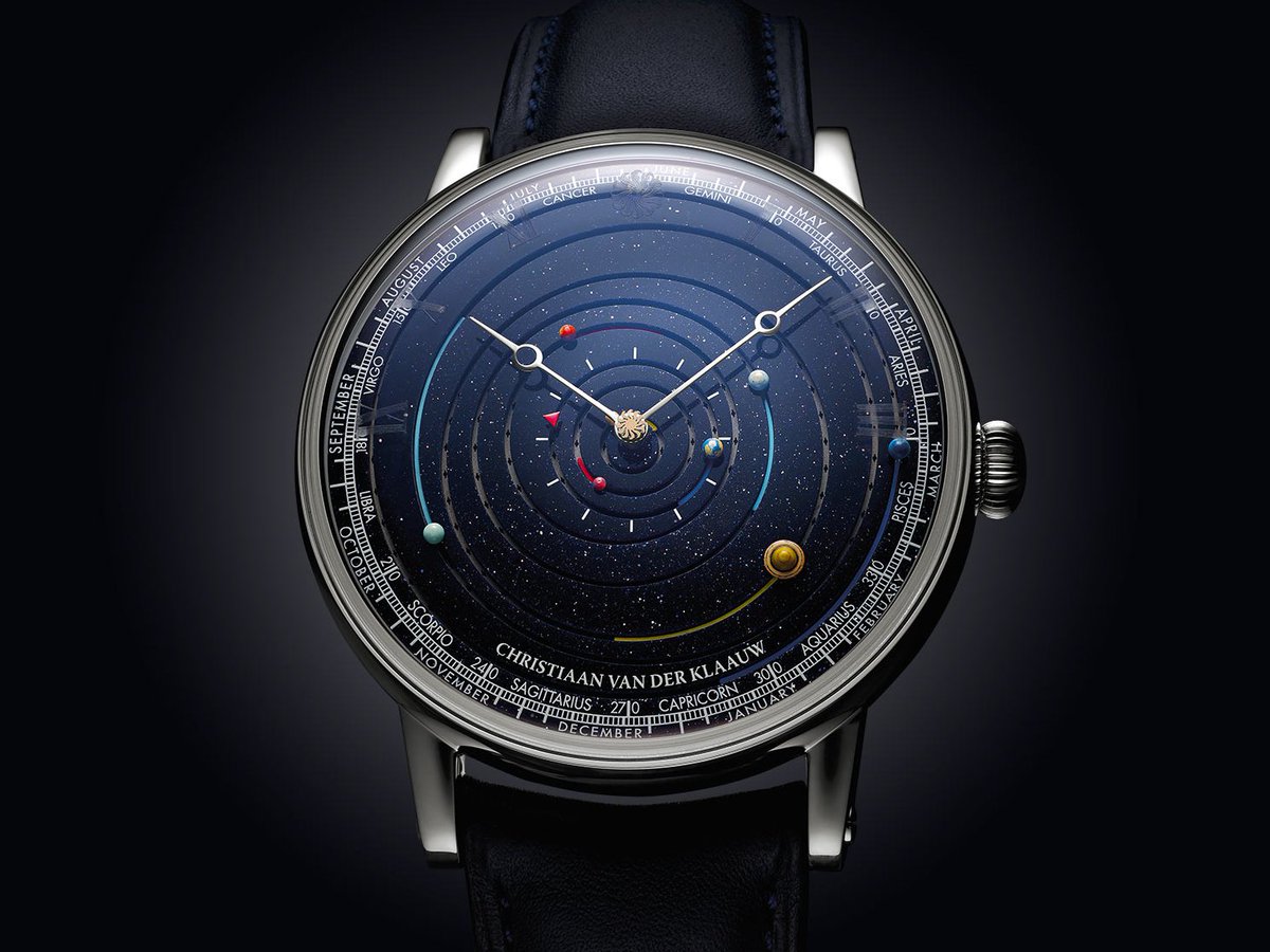 time_watches's tweet photo. #ChristiaanvanderKlaauw, the Dutch brand known for astronomical watches, unveils the #CVDK Grand Planetarium Eccentric Manufacture, their most complicated creation, displaying all 8 planets and their orbits in real time. Read more at https://t.co/zAMrTsJLFA https://t.co/y8zkimHP7B