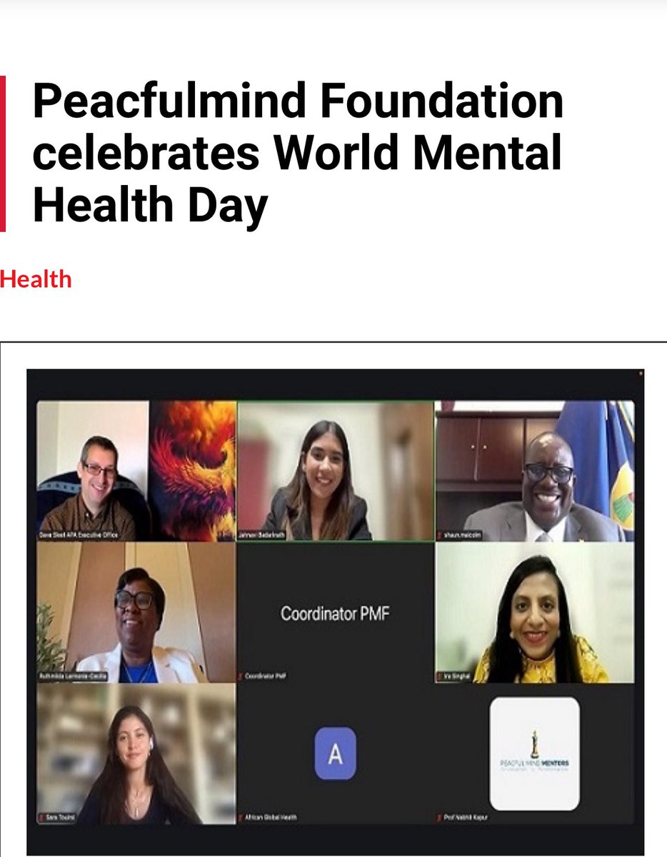 The webinar hosted by Peacfulmind foundation to celebrate the world mental health day hosted a vibrant and diverse group of panellist .

📌newslivetv.com/peacfulmind-fo…