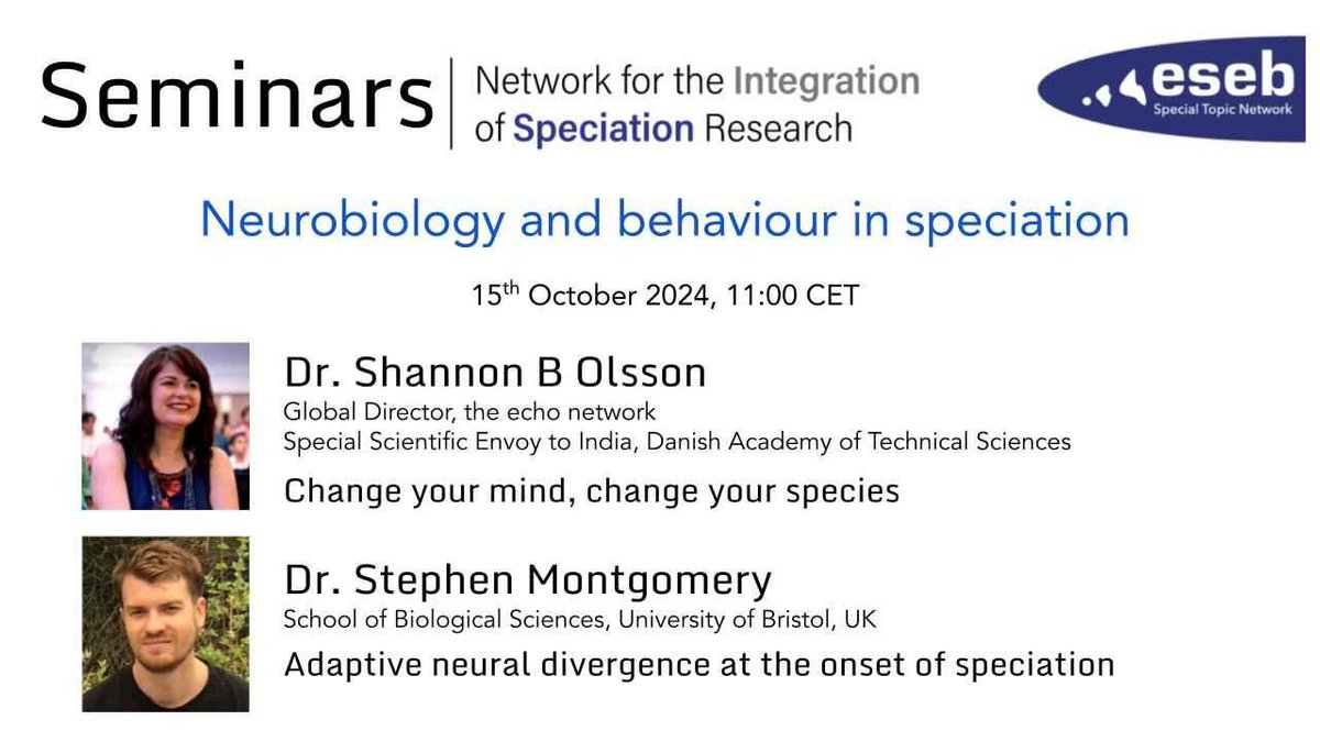 joana_meier's tweet image. Speciation seminar starting in five minutes! Zoom link here: speciation-network.pages.ist.ac.at/seminar-series